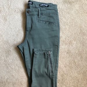 Olive jeans.